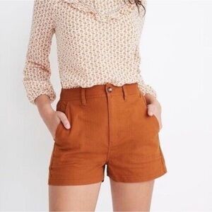 Madewell High Rise Camp Shorts Burnt Sienna Size Medium